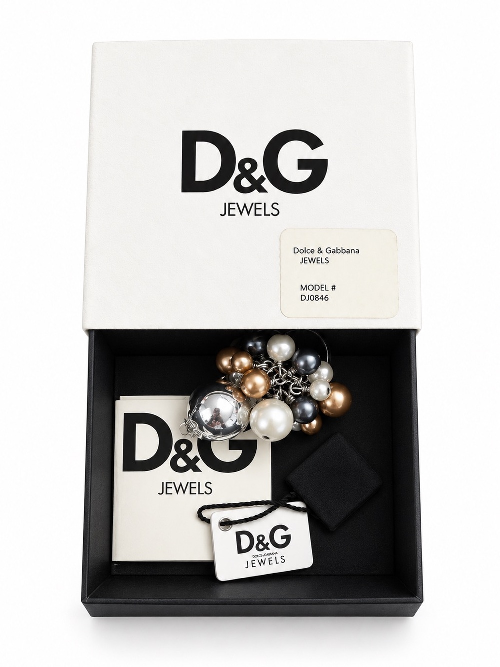 Dolce & Gabbana D&G Jewels DJ0846 Pearl Cluster Ring w/ Original Box
